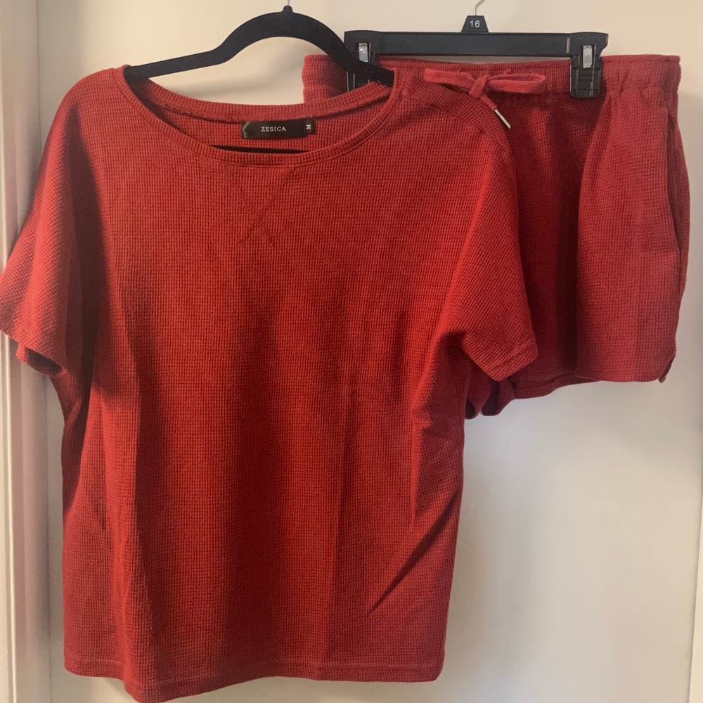 Zesica Burnt Orange Pajama Set